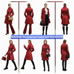 Soia & Kyo Asymmetrical Trench Coat Size XS/XXS